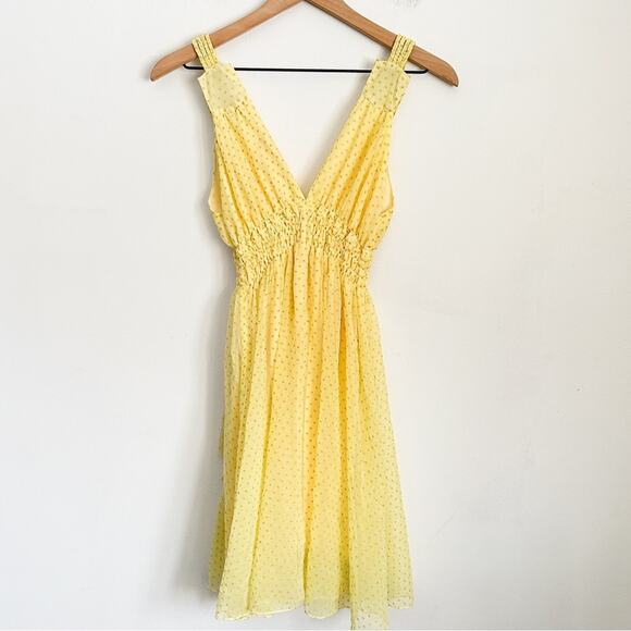 Traffic People Sleeveless Heart Mini Dress Yellow Size S - Picture 6 of 9